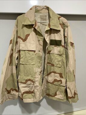 Classic Military Desert Camo Field Jacket - Tan & Green